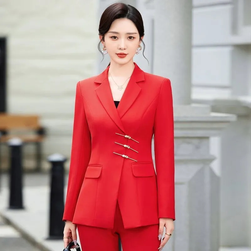 Women Formal Wear Blazers - 2025 Mode Wit Rood Zwart Blazer
