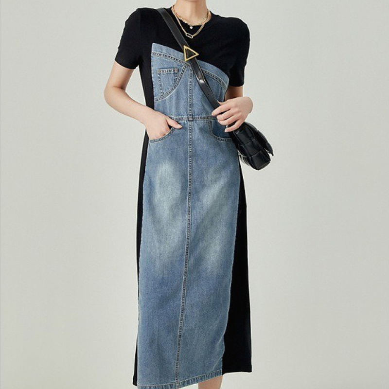 Formal Wear Gowns For Women - Denim Jurk Vrouwen Lange Jurken Ronde