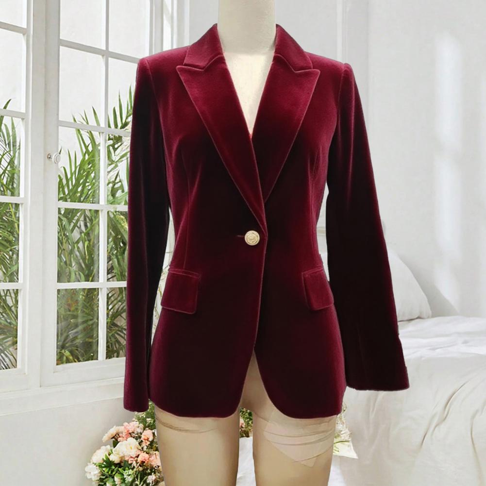 Women Formal Wear Blazers - Fluwelen grote maat dames gala-jas met