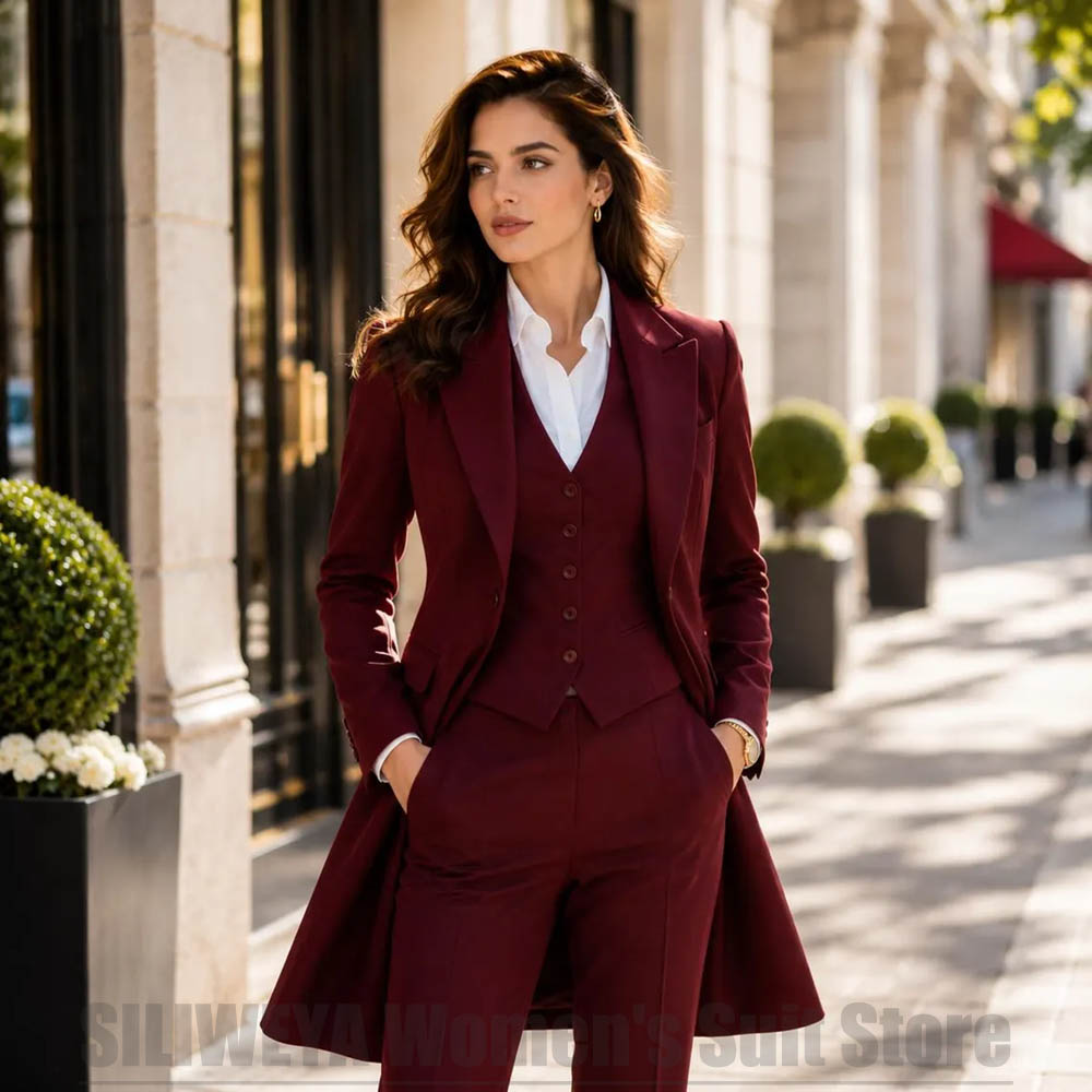 Women Formal Wear Vest - Modevrouwen 3-delig pak Elegant piek revers