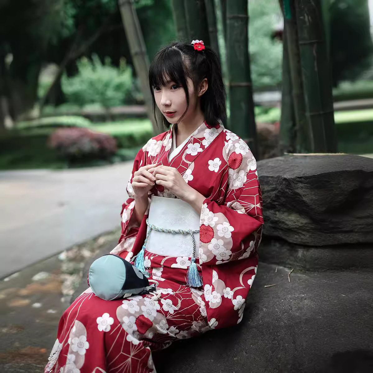 Japanese Women Formal Wear - Rode Japanse Yukata Kimono Vrouwelijke aangepaste