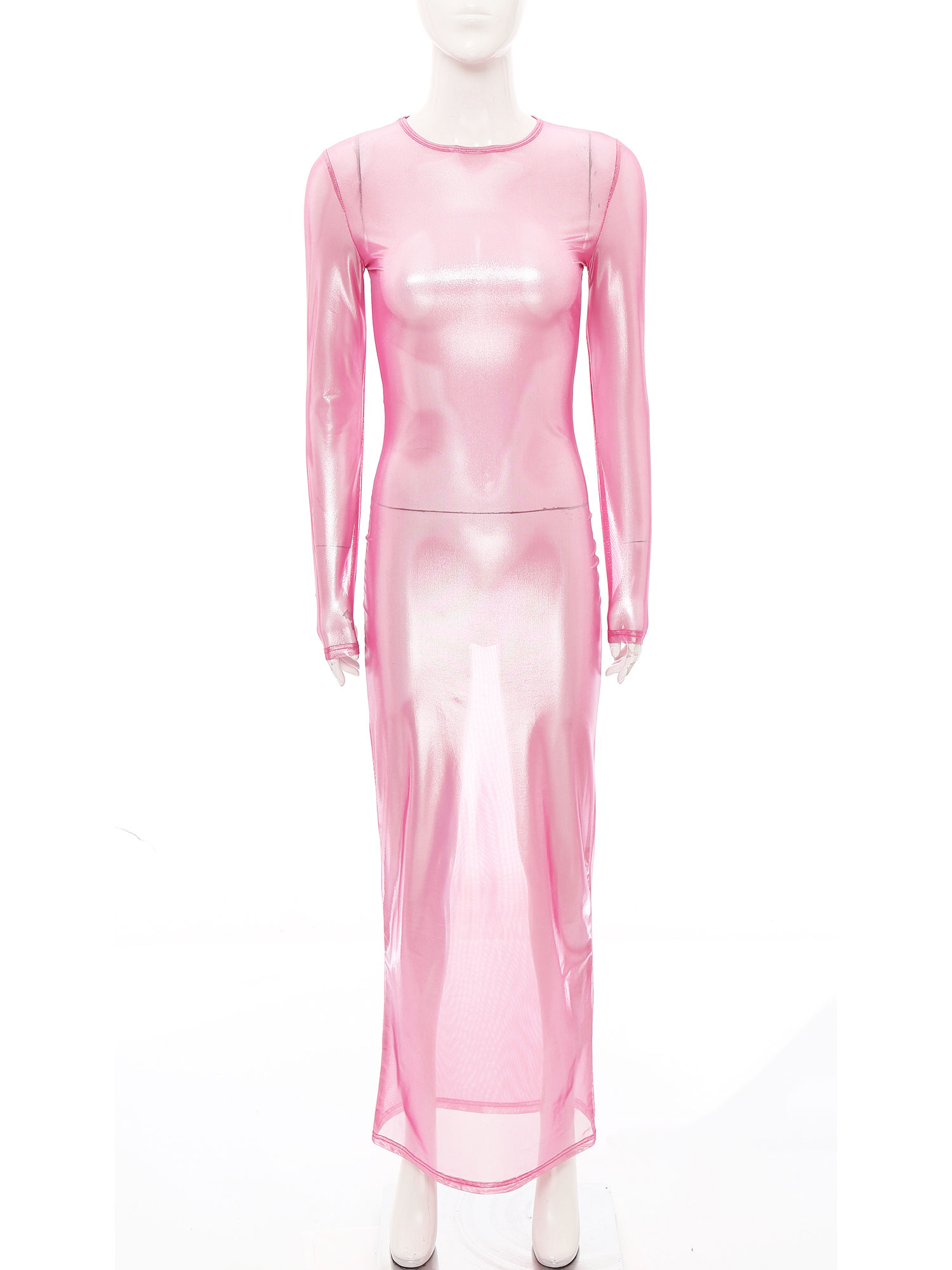 Formal Wear Gowns For Women - Womens glanzende metallic pure lange jurk