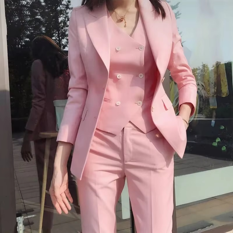 Women Formal Wear Vest - Luxe damespak 3-delig, formeel, slim fit,