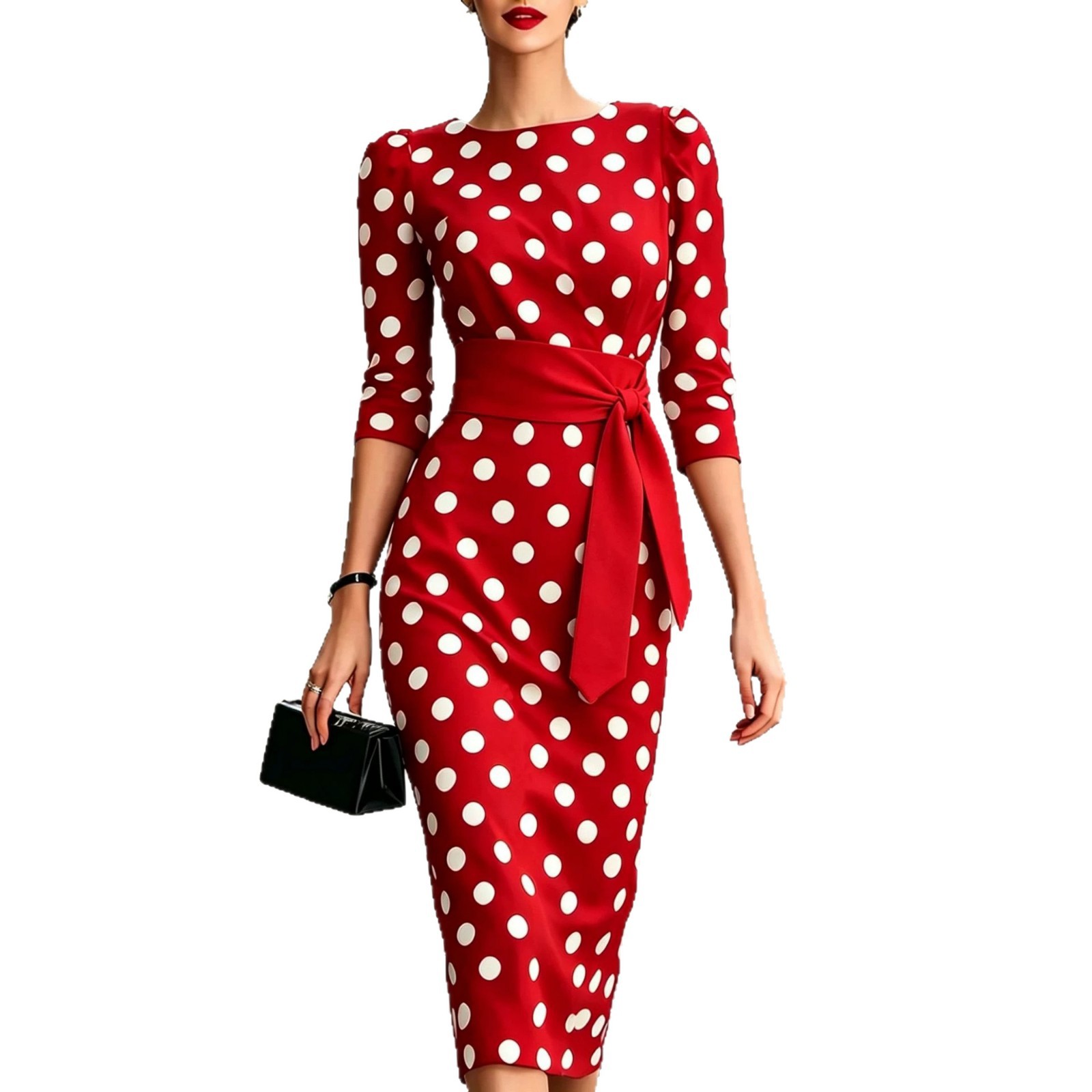 Elegante zwart-witte polkadot  - Women Formal Office Wear Tops recensie en prijs