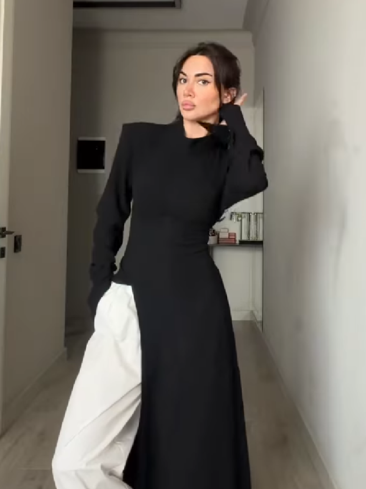 Elegante lange jurk met hoge h - Women Formal Office Wear Tops recensie en prijs