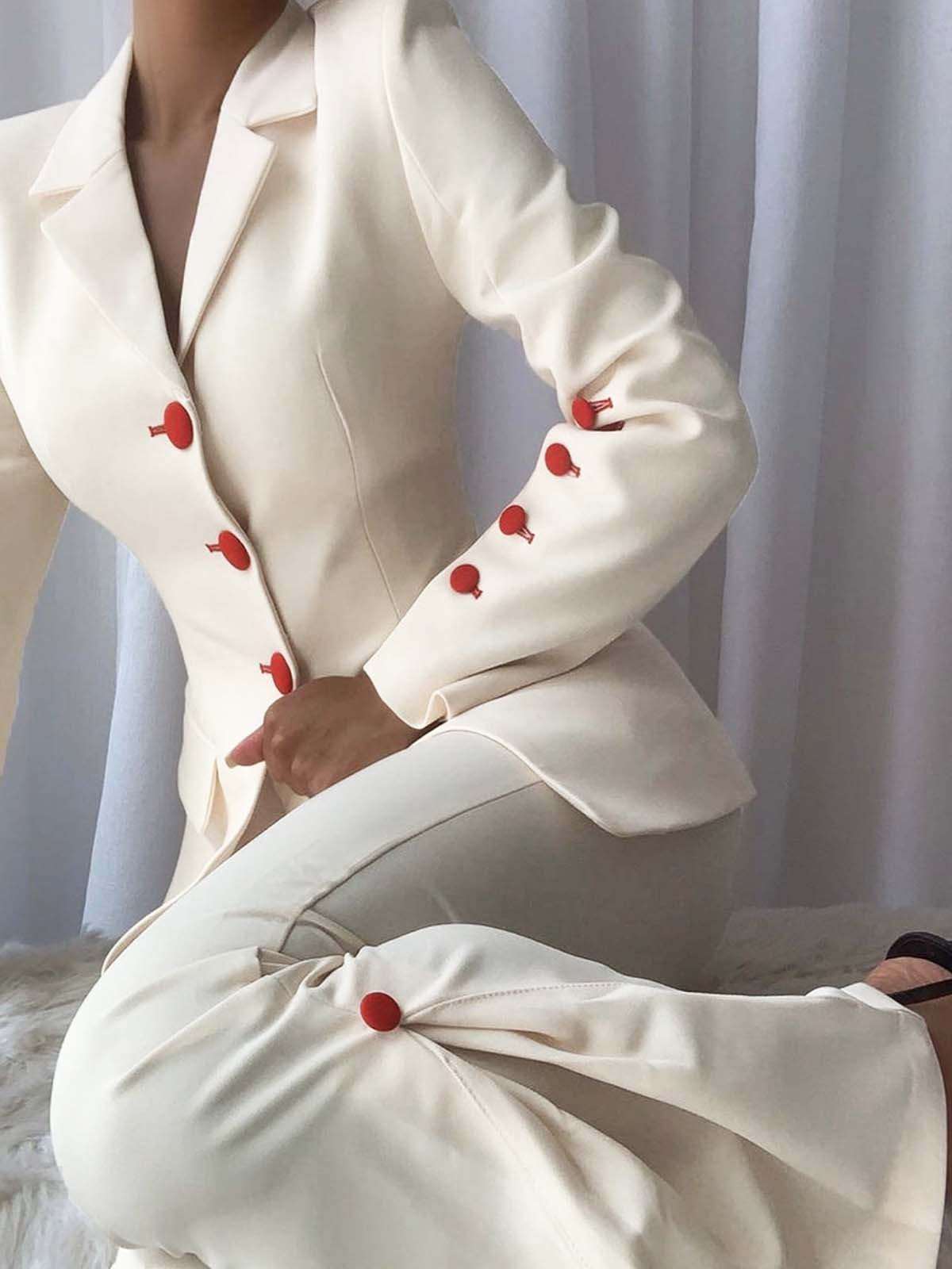 Rood-wit dameskantoorpakken, e - Women Formal Wear Blazers recensie en prijs