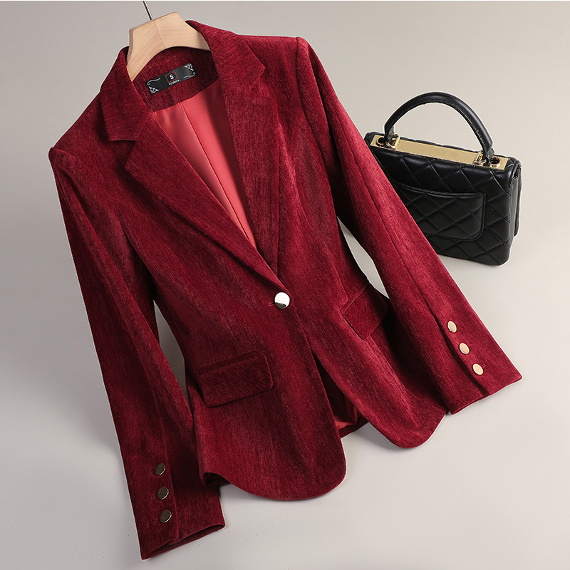 Geelgouden fluwelen blazer Dam - Women Formal Wear Blazers recensie en prijs
