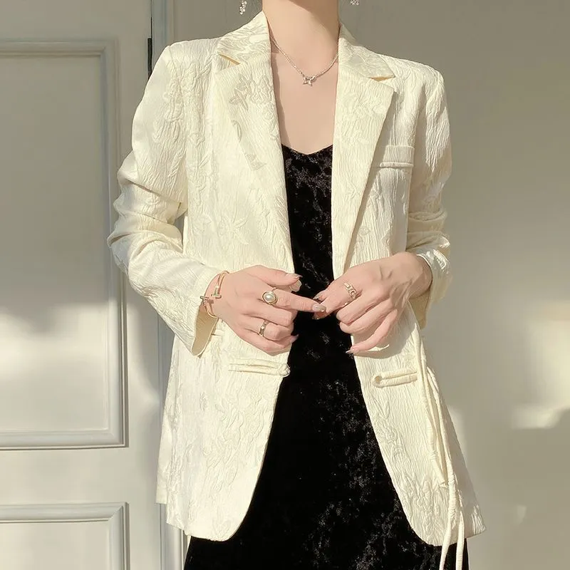Witte getextureerde blazer voo - Women Formal Wear Blazers recensie en prijs