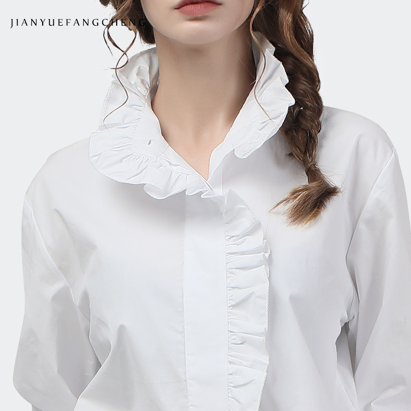Elegante Ruches Vrouwen Witte  - Women Formal Office Wear Tops recensie en prijs