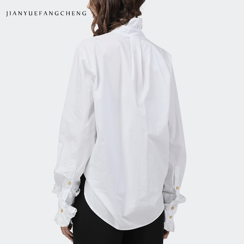 Elegante Ruches Vrouwen Witte  - Women Formal Office Wear Tops recensie en prijs