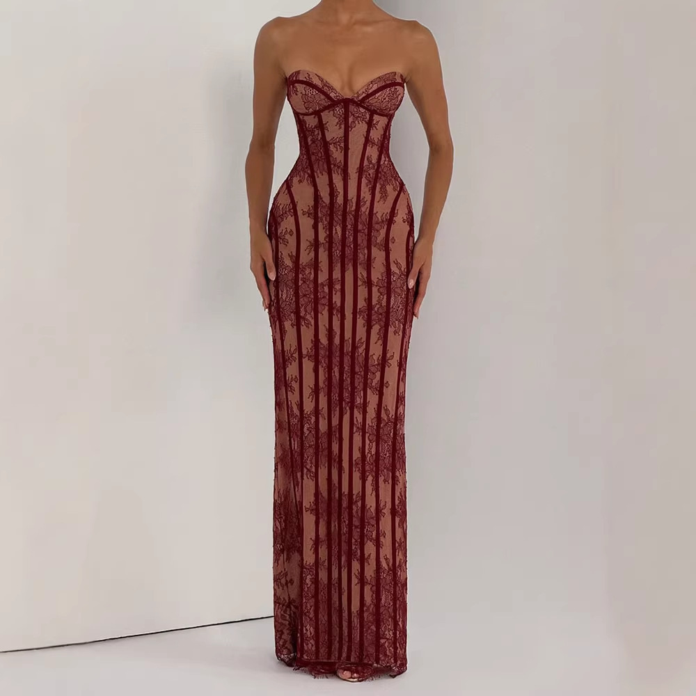 Strapless bodycon maxi jurk vo - Formal Wear Gowns For Women recensie en prijs
