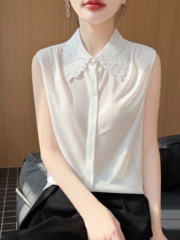 Kant-trim mouwloos gebreid shi - Women Formal Wear Vest recensie en prijs
